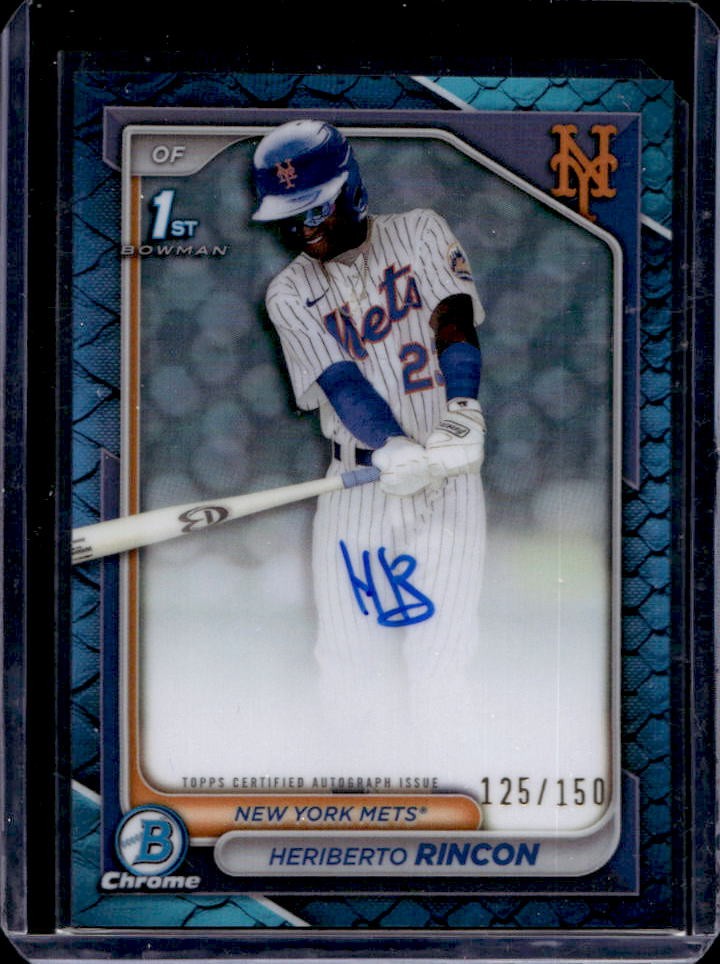 2024 Bowman Chrome Heriberto Rincon Auto Reptilian Blue Refractor 1st #125/150