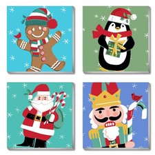 4 Pack Christmas Paint by Number for Kids with Wooden Frame,Santa Claus Paint...