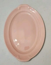 Vintage T.S.&T. Lu-Ray Pastels U.S.A. 11 49 Pink Serving Platter 11.75"x8.5"
