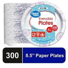 "Great Value Disposable Paper Plates, 8.5"", 300 Count "