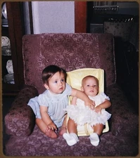 Stereo realist slide - Siblings children at home - VTG Kodachrome #287