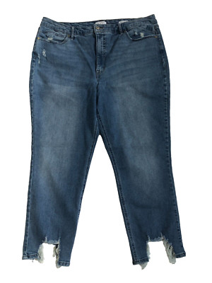 Sofia Jeans by Sofia Vergara Sz 20 Adora Curvy Girlfriend Distressed Crop Jeans
