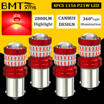 #ad #ad 4X 1156 7506 P21W Red LED Brake Stop Tail Light Bulb Error Free For Mercedes Ben $19.99