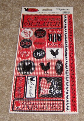 Reminisce Diecut Sticker Sheet ~ Cooking Words & Borders .....French Kitchen