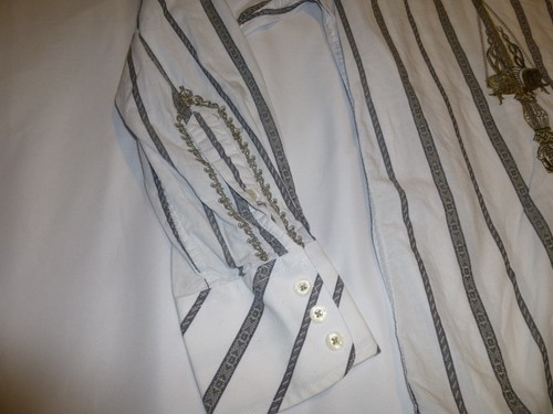 VINTAGE Y2K ENGLISH LAUNDRY Hand Sewn Button Up Embroidered Shirt White M - Picture 4 of 10