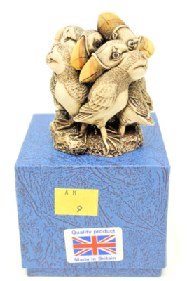 Vtg 1996 Harmony Kingdom IN FINE FEATHER 3.25'' Puffin Figurine/Trinket Box U.K.