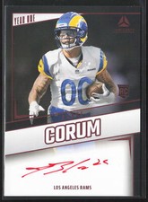 Blake Corum 2024 Panini Luminance #YOS-BCM Year One Red Foil Auto RC On Card