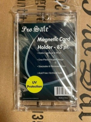 mtg magnetic card holder 8ct Holders for Trading Cards, 35pt Hard Cards Sleeves Case, One Touch Card Fit for Cards, Sports Cards, Baseball Cards, Game Cards, Toploaders, Standard Cards Display Click add to cart for long term protection of your expensive collectors cards youll thank us later! Premium Magnetic Card Holder (100
