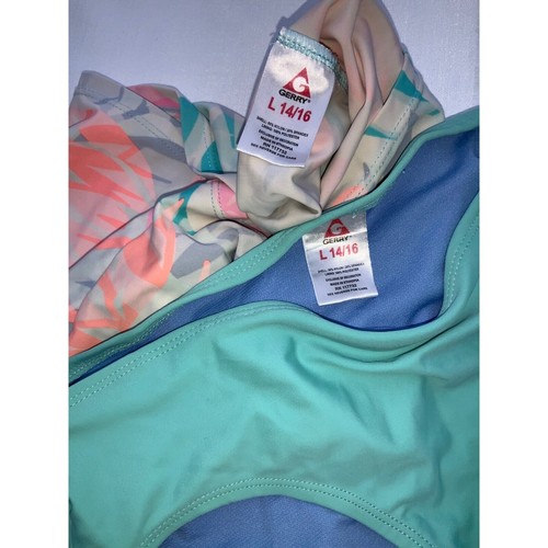 Gerry Girls Tankini Swimsuit Set Floral Print Criss Cross Back L 14/16 - Picture 4 of 4