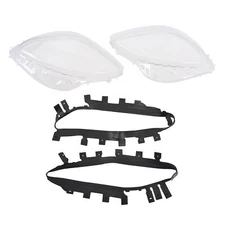 Pair Headlight Headlamp Lens Cover Anti-UV with Gaskets For Corvette C6 2005-13