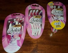 Lot of 3~ BIC SOLEIL TWILIGHT Lavender Scent 3 Pack DISPOSABLE Razors (Total 14)