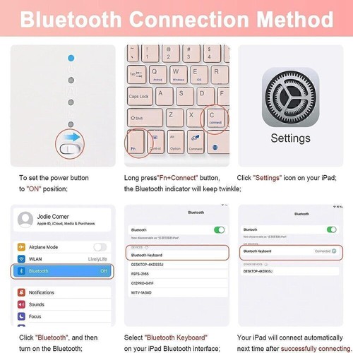 Touchpad Keyboard Case Mouse For iPad 6/7/8/9/10/11th A16 Gen Air 6 5 4 3 Pro 11 - Picture 13 of 42