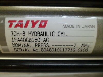 TAIYO 70H-8 HYDRAULIC CYLINDER 1FA40CB150-AC(1015 PSI.)40mm