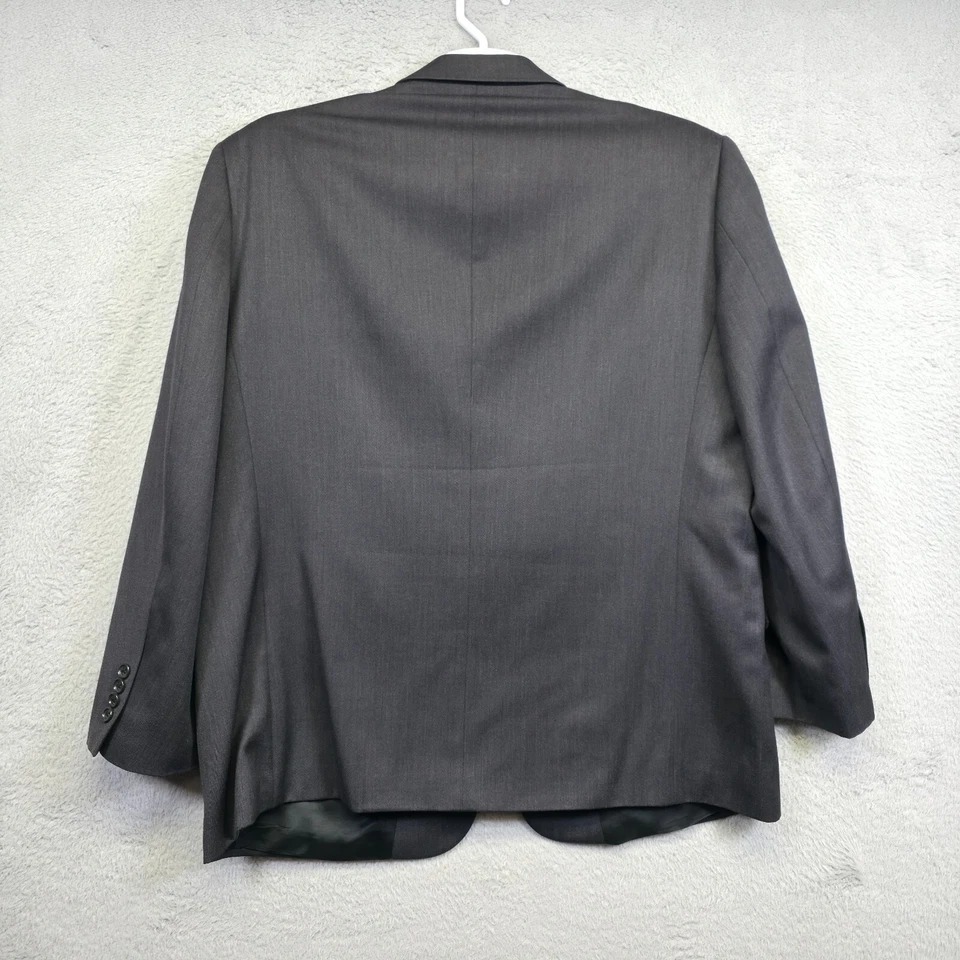 Pronto Uomo Suit Mens 46S Charcoal Gray Wool Pleated Pants 40x27 Preppy Business - Image 3 of 4