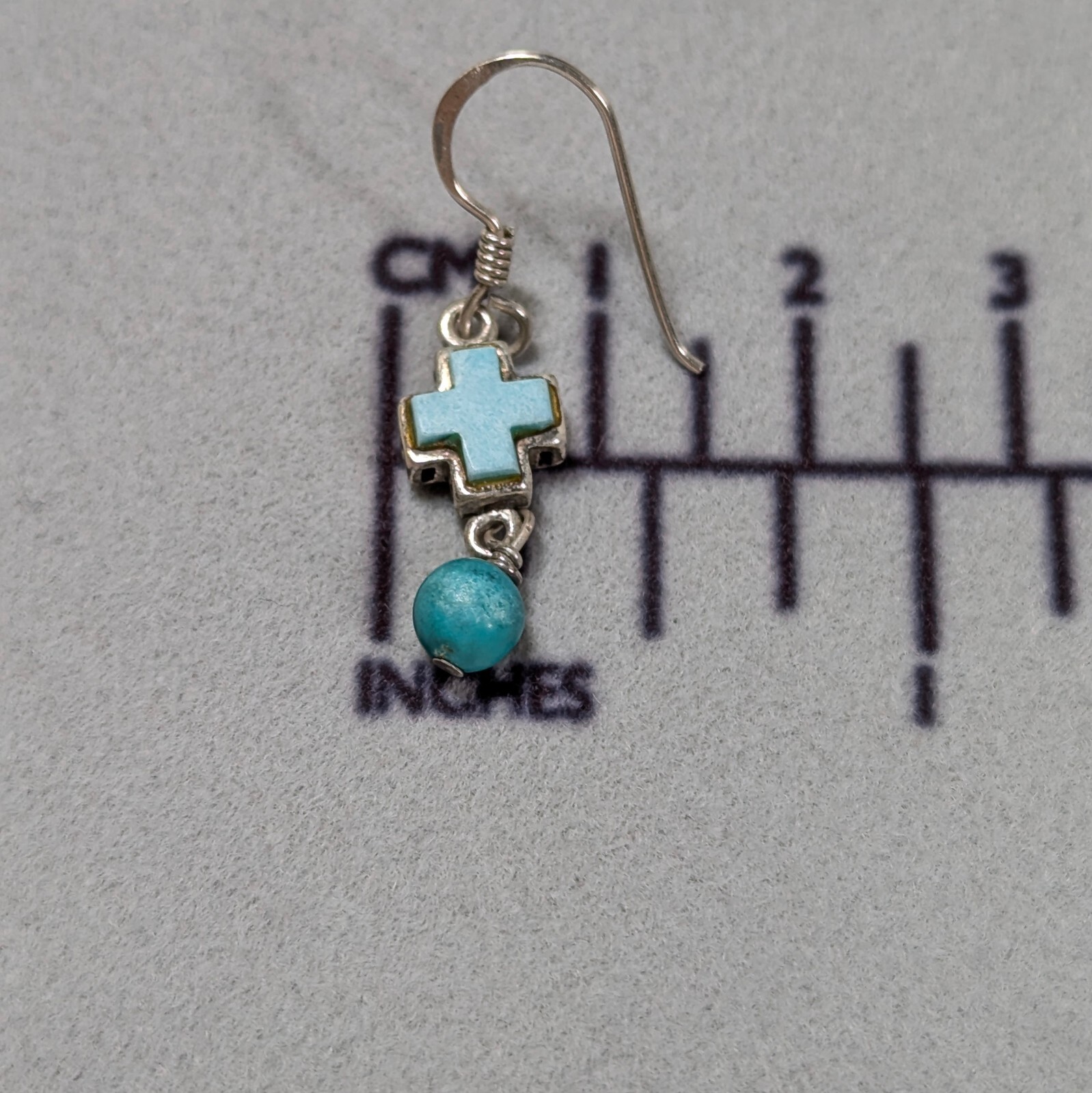 Sterling Silver - Turquoise Drop Dangle Earrings … - image 7