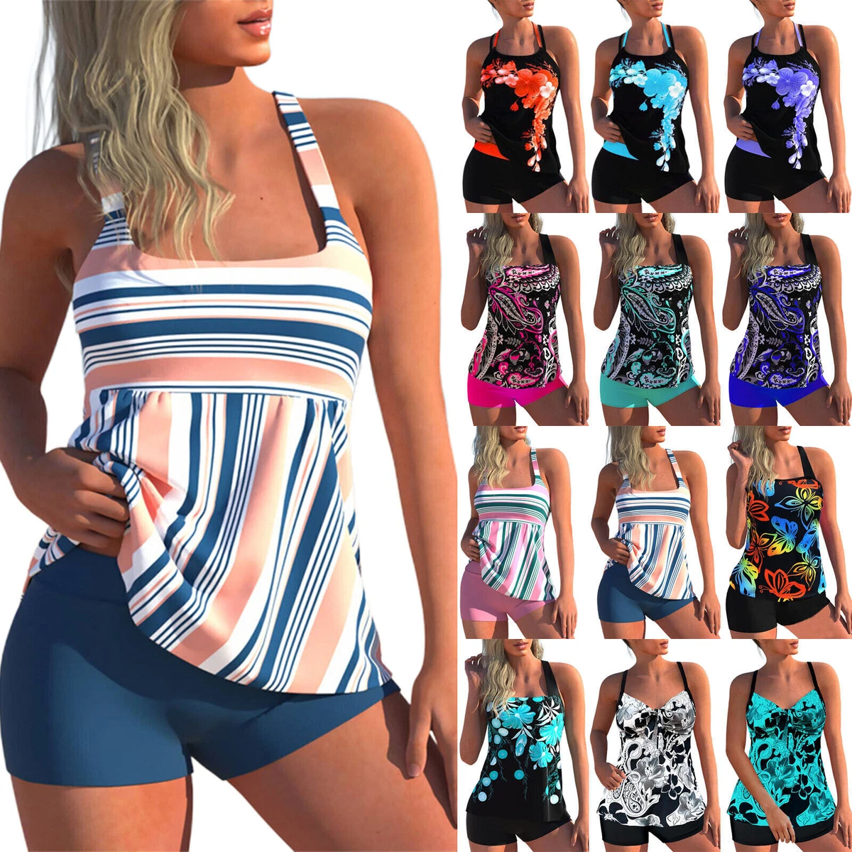 Plus size on sale swim short sets