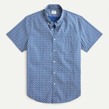 J. Crew Men's Short-Sleeve Stretch Secret Wash Cotton Poplin Shirt 64.50 NEW M