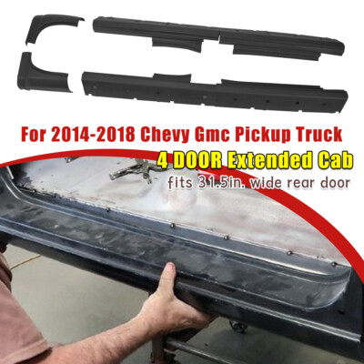 For 2014-2018 Chevy Gmc Pickup Slip-on Rocker Cab Corner 4 Door Ext Cab 31.5in.