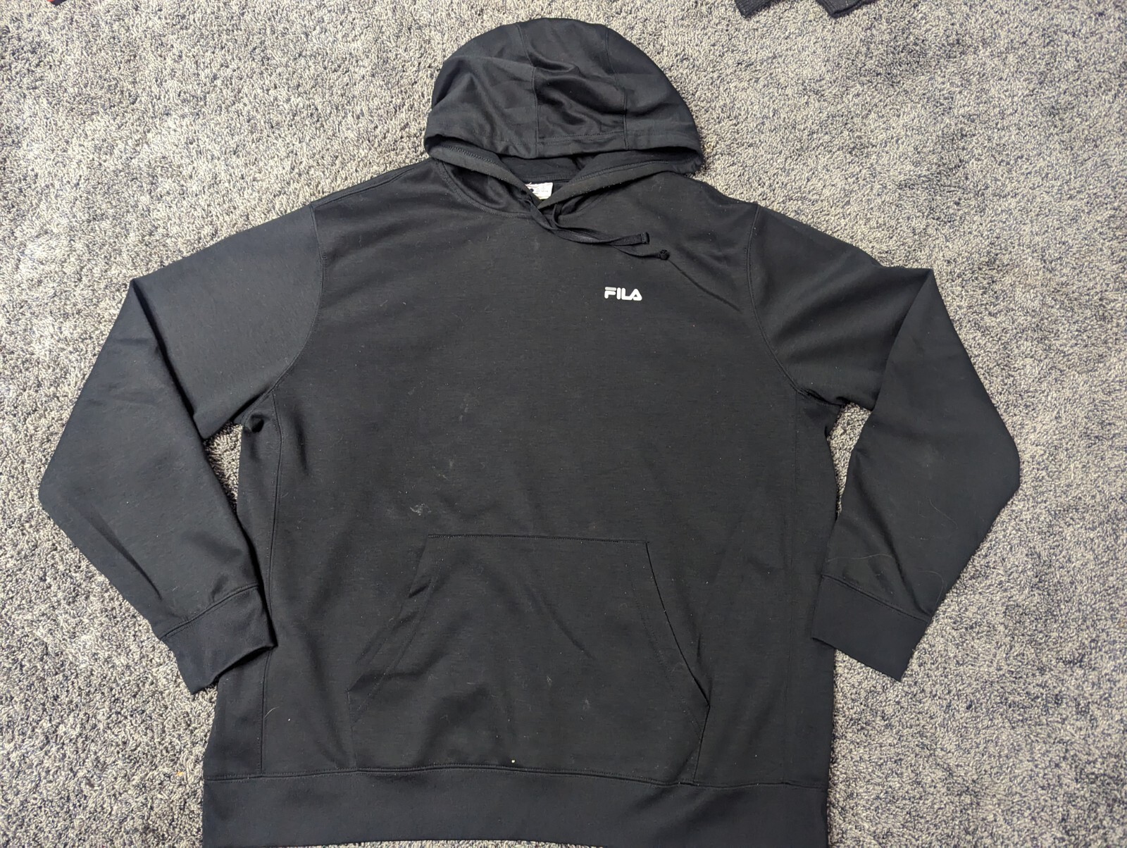 Felpa con cappuccio pullover Fila canguro tasca nera uomo XXL ottime condizioni bella