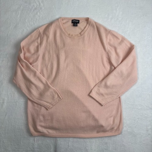 Maglione pullover maglia manica lunga Kirkland Signature rosa 2 strati donna taglia XL