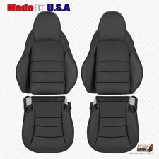 2005 TO 2013 Chevy Corvette Front Driver Passenger Perforated Leather Cover Blk