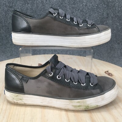 Keds Shoes Womens Triple Kick Sneaker Grey Suede Lace Up Low Top Round  WF61238