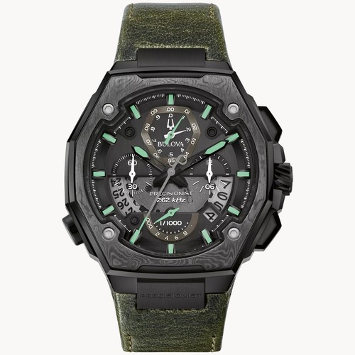 Bulova Precisionist X Mens SE Chronograph Quartz Green Watch 45mm 262kHz 98B355 - Picture 1 of 4