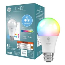 GE LED Color Changing LED Light Bulbs, Medium Base ,9.5 Watt, A19 Bulbs,