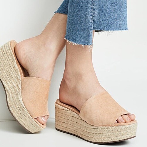 Schutz Mayale Honey Beige Slide Wedge Sandals. Sz 10. NIB! - Picture 3 of 12