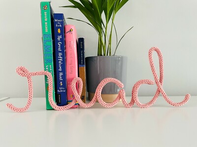 lasst uns lesen/lesen Strickdrahtschild/Leseschild/Strickschild/Strickwort/Kinderzimmer