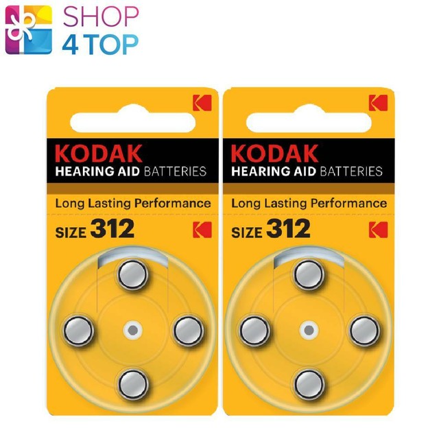 8 KODAK LONG LASTING PERFORMANCE SIZE 312 PR41 HEARING AID BATTERIES