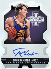 /15 Tom Chambers Auto Die Cut 2013-14 Innovation Autograph HOF Jazz SP