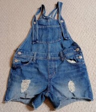 Old Navy Girls Large Blue Denim Jean Shortalls With Adjustable Shoulder Straps23