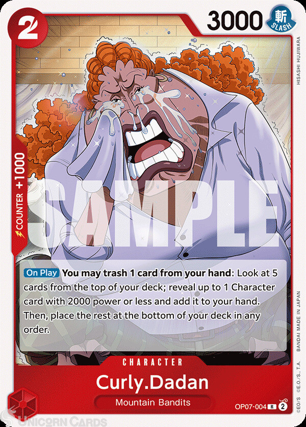 OP07-004 Curly.Dadan : Rare Foil English One Piece TCG Card : OP07: 500 Years in