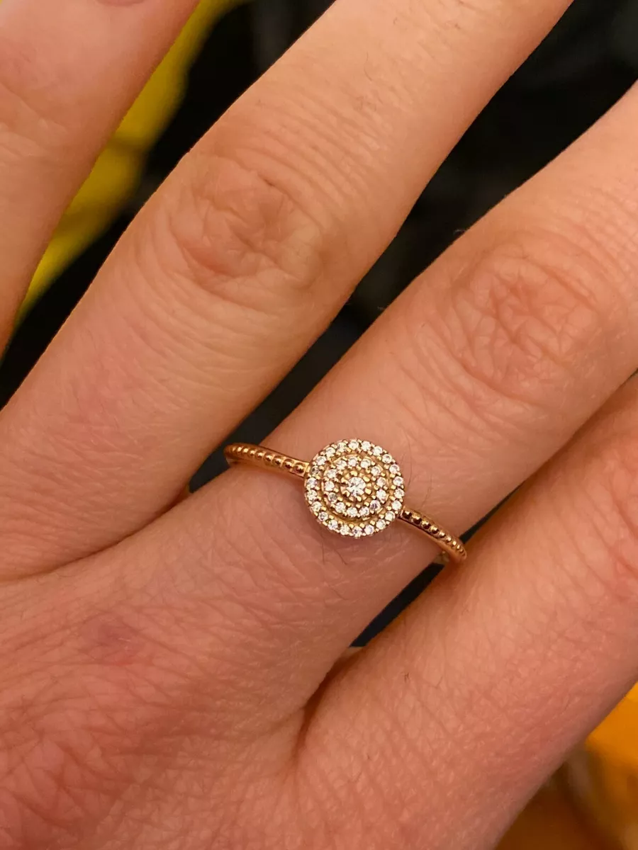 NEW Genuine Pandora 14ct Gold Ring 150184CZ With Box Cubic Zirconia Cluster