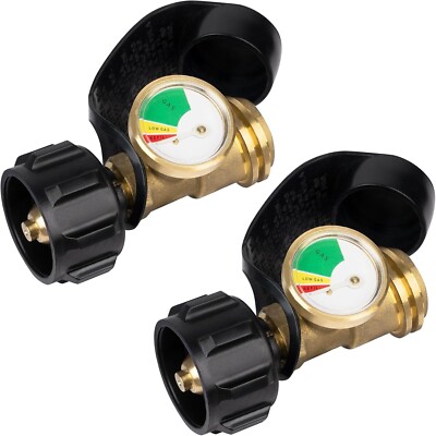 2 Pack Propane Tank Gauge QCC1 Type 1 Level Indicator for 5-20LB Tanks Gas Grill
