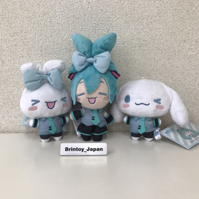SEGA Hatsune Miku X cinnamoroll ribbon wink Plush Set of 3