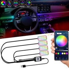 4x RGB Innenraumbeleuchtung Auto KFZ LED Ambiente Fußraumbeleuchtung mit_Control