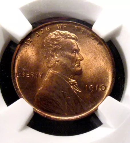 US COINS 1910 BU UNC LINCOLN WHEAT CENT NGC MS-64  RB