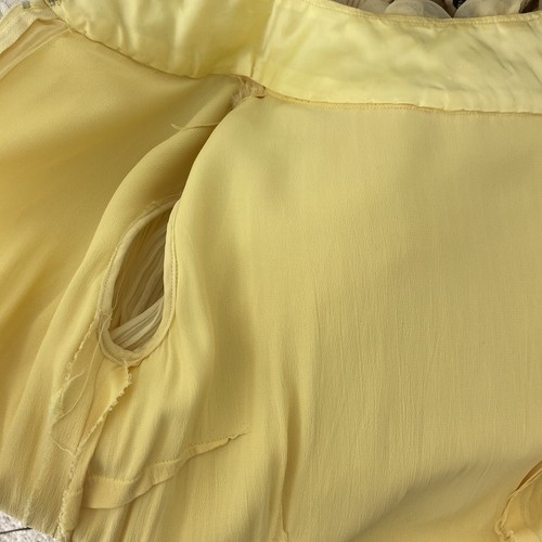 Abito vestito vintage anni 50 60 giallo stropicciato collo fiori polsi - Foto 12 di 12