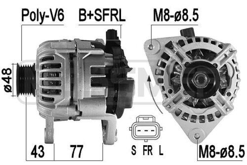 ERA 209574A Generator, Lichtmaschine für FORD KA (RB_) - Afbeelding 1 van 1