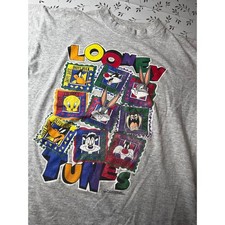 Vintage 1994 Looney Tunes Sun Sportswear T-Shirt XL Gray Bugs Bunny Taz USA Made