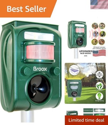 Humane Cat, Dog & Squirrel Repellent - 2026 Solar Ultrasonic Pest Control Device