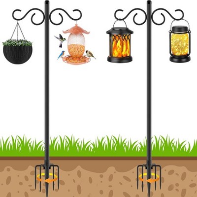 NUERPO Adjustable Shepherd Hooks for Outdoor, 2 Pack 80 2 90 inch, Black