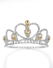 Pet Series Yellow Gem Rhinestone Dog/Cat Tiara Crown for Costume Hair Accessorie