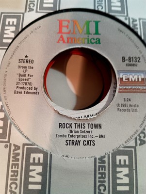 Stray Cats, Rock This Town ~ 1981 EMI America 45 +sleeve