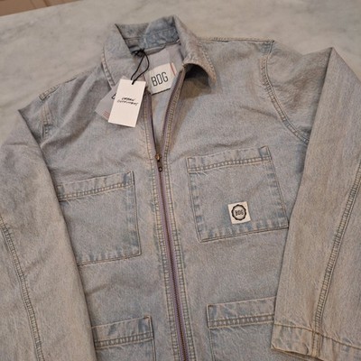 New BDG Denim Chore Jacket Mens M Zip Utility Workwear Urban Outfitters Unisex