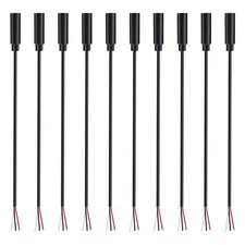 10 Pack 3.5mm 1/8" to Speaker Wire TRS Stereo Female Jack to Bare Wire Pigtai...