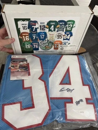 Earl Campbell Autographed Football Jersey Houston Oilers, JSA Certified