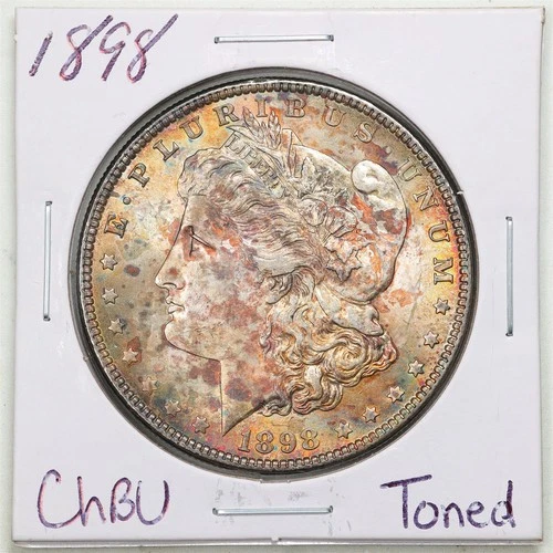 New Listing1898 $1 Morgan Silver Dollar in Choice BU Condition #6588 Toned